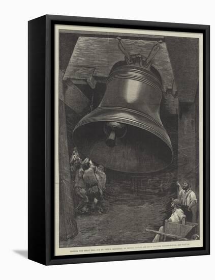 Testing the Great Bell for St Paul's Cathedral, at Messers Taylor and Son's Factory, Loughborough-Alfred Edward Emslie-Framed Premier Image Canvas