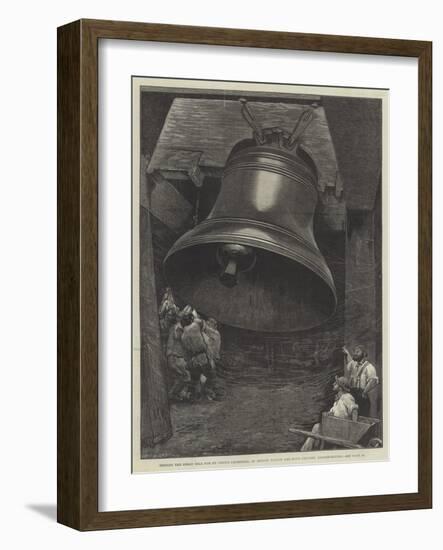 Testing the Great Bell for St Paul's Cathedral, at Messers Taylor and Son's Factory, Loughborough-Alfred Edward Emslie-Framed Giclee Print
