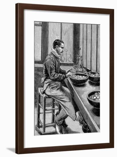 Testing the Weight of Gold Pieces, Paris Mint, 1892-null-Framed Giclee Print