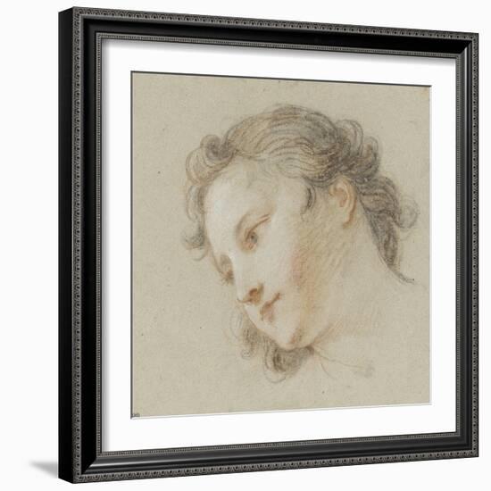 Tête d'ange, de profil à gauche-Charles Joseph Natoire-Framed Giclee Print