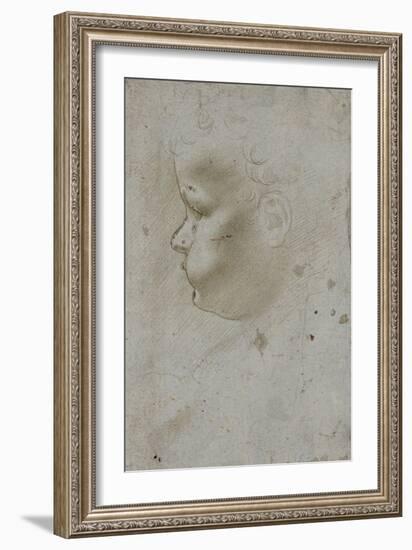 Tête d'enfant de trois quarts-Leonardo da Vinci-Framed Giclee Print