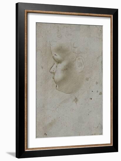 Tête d'enfant de trois quarts-Leonardo da Vinci-Framed Giclee Print