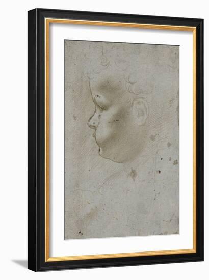 Tête d'enfant de trois quarts-Leonardo da Vinci-Framed Giclee Print