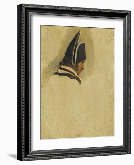 Tête d'homme coiffée d'un bicorne . Etude-Horace Vernet-Framed Giclee Print