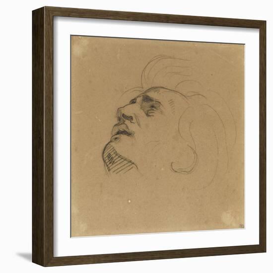 Tête d'homme renversé en arrière-Eugene Delacroix-Framed Giclee Print