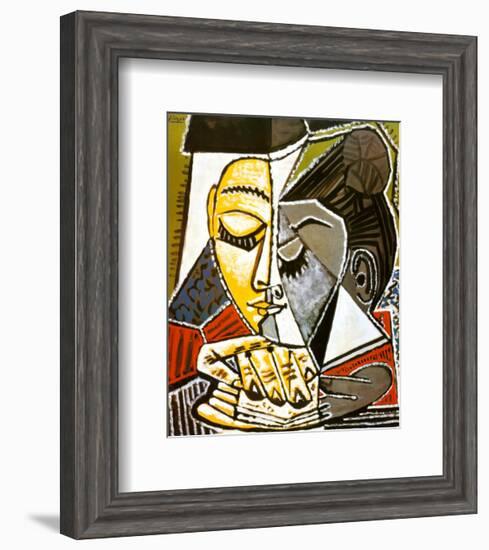 Tete d'une Femme Lisant-Pablo Picasso-Framed Art Print