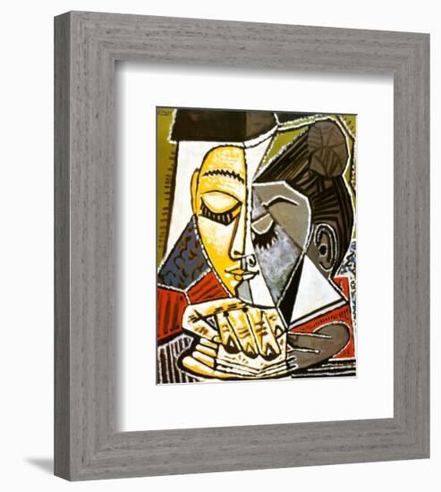 Tete d'une Femme Lisant-Pablo Picasso-Framed Art Print