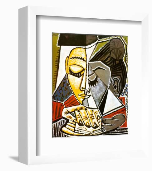 Tete d'une Femme Lisant-Pablo Picasso-Framed Art Print