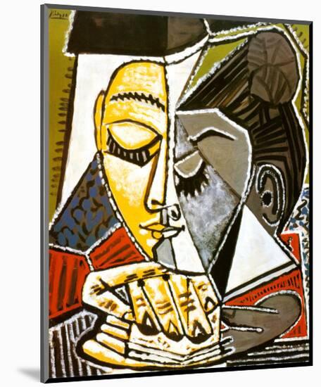 Tete d'une Femme Lisant-Pablo Picasso-Mounted Art Print