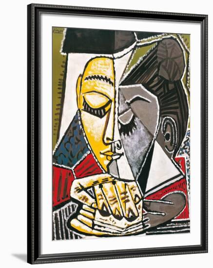 Tete d'une Femme Lisant-Pablo Picasso-Framed Art Print