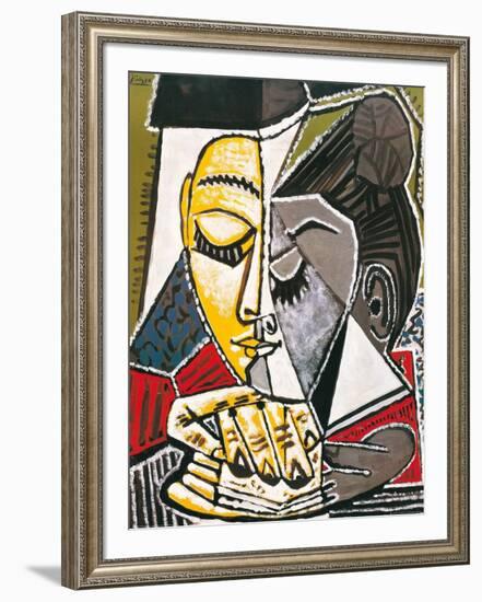 Tete d'une Femme Lisant-Pablo Picasso-Framed Art Print