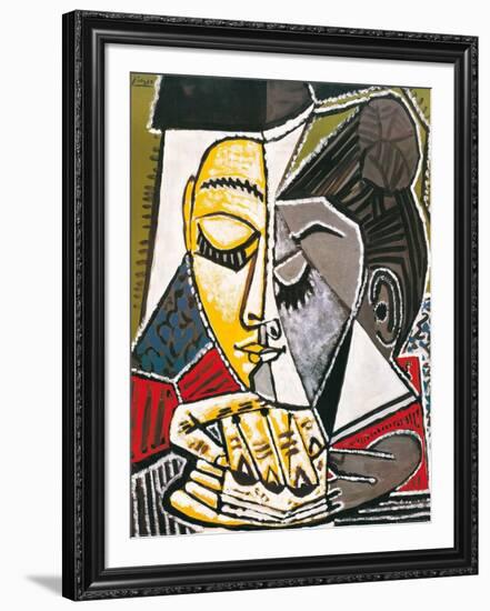 Tete d'une Femme Lisant-Pablo Picasso-Framed Art Print