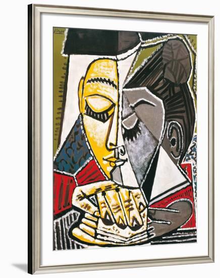 Tete d'une Femme Lisant-Pablo Picasso-Framed Art Print