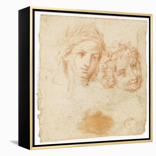 Tête de femme couronnée d'épis de blé (Cérès)-Arnould de Vuez-Framed Premier Image Canvas