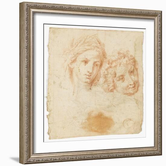 Tête de femme couronnée d'épis de blé (Cérès)-Arnould de Vuez-Framed Giclee Print