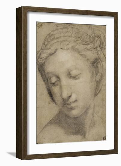 Tête de femme, de trois quarts vers la gauche-Raffaello Sanzio-Framed Giclee Print