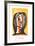 Tete de Femme en Gris et Rouge sur Fond Ochre-Pablo Picasso-Framed Collectable Print