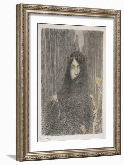 Tete De Femme (Head of a Woman), 1897 (Lithograph in Colours)-Henri Martin-Framed Giclee Print