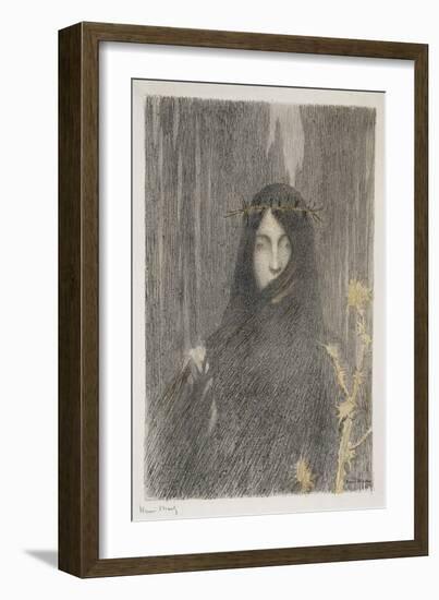 Tete De Femme (Head of a Woman), 1897 (Lithograph in Colours)-Henri Martin-Framed Giclee Print
