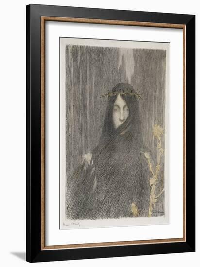 Tete De Femme (Head of a Woman), 1897 (Lithograph in Colours)-Henri Martin-Framed Giclee Print