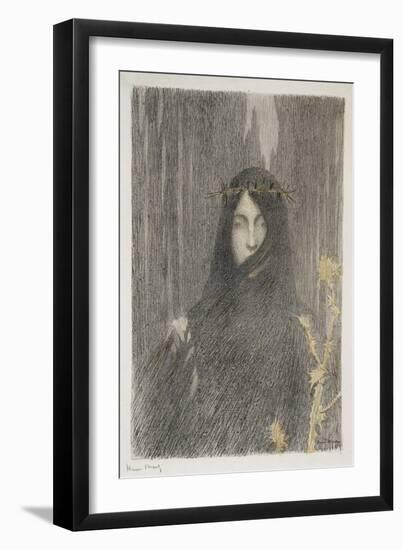 Tete De Femme (Head of a Woman), 1897 (Lithograph in Colours)-Henri Martin-Framed Giclee Print