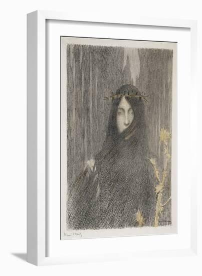 Tete De Femme (Head of a Woman), 1897 (Lithograph in Colours)-Henri Martin-Framed Giclee Print