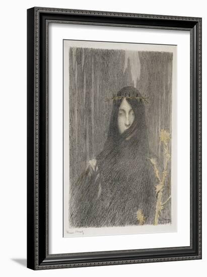 Tete De Femme (Head of a Woman), 1897 (Lithograph in Colours)-Henri Martin-Framed Giclee Print