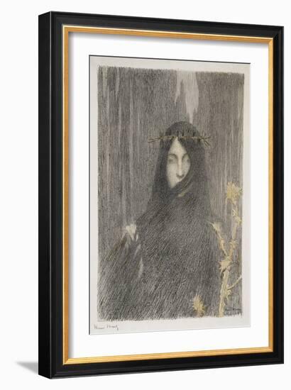 Tete De Femme (Head of a Woman), 1897 (Lithograph in Colours)-Henri Martin-Framed Giclee Print