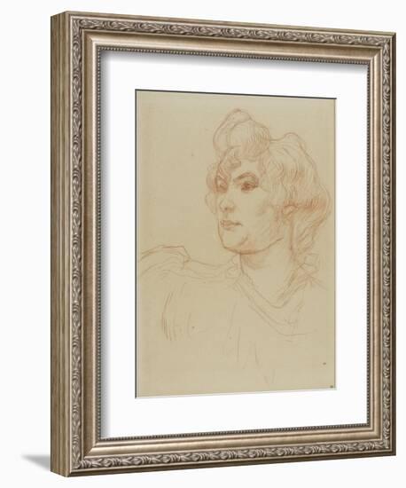 Tête de femme vue de trois-quarts à gauche-Henri de Toulouse-Lautrec-Framed Giclee Print