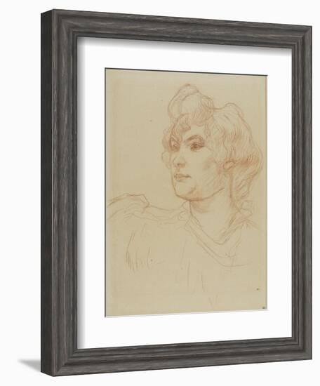 Tête de femme vue de trois-quarts à gauche-Henri de Toulouse-Lautrec-Framed Giclee Print