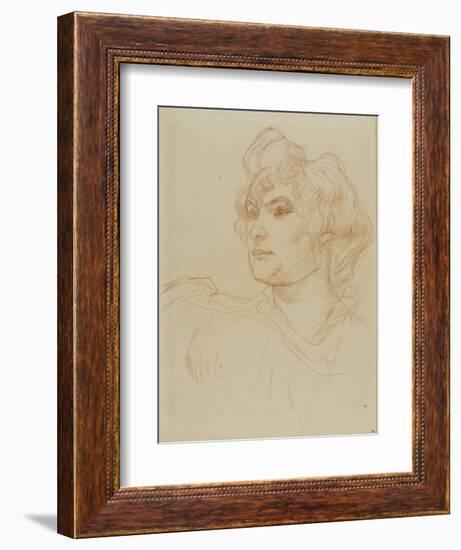 Tête de femme vue de trois-quarts à gauche-Henri de Toulouse-Lautrec-Framed Giclee Print