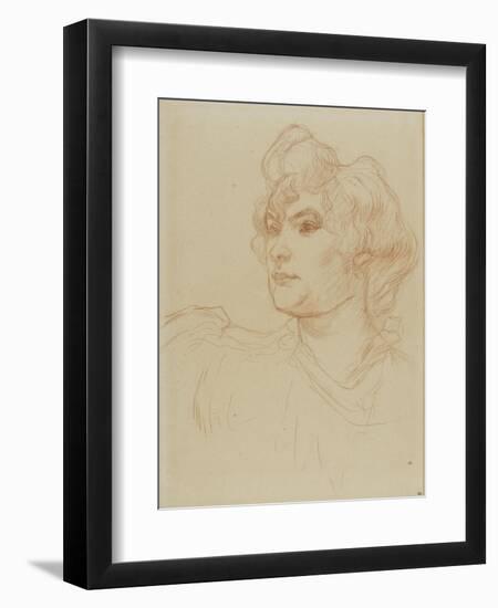 Tête de femme vue de trois-quarts à gauche-Henri de Toulouse-Lautrec-Framed Giclee Print
