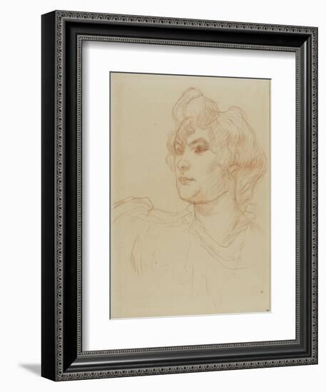 Tête de femme vue de trois-quarts à gauche-Henri de Toulouse-Lautrec-Framed Giclee Print