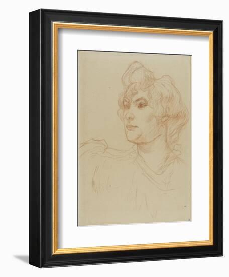 Tête de femme vue de trois-quarts à gauche-Henri de Toulouse-Lautrec-Framed Giclee Print