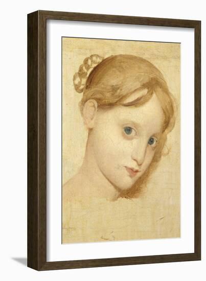 Tête de jeune fille blonde aux yeux bleus (Laure Zoega ?)-Jean-Auguste-Dominique Ingres-Framed Giclee Print