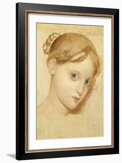 Tête de jeune fille blonde aux yeux bleus (Laure Zoega ?)-Jean-Auguste-Dominique Ingres-Framed Giclee Print