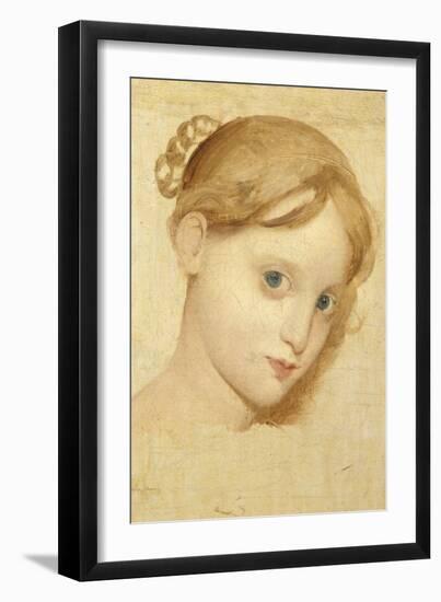 Tête de jeune fille blonde aux yeux bleus (Laure Zoega ?)-Jean-Auguste-Dominique Ingres-Framed Giclee Print