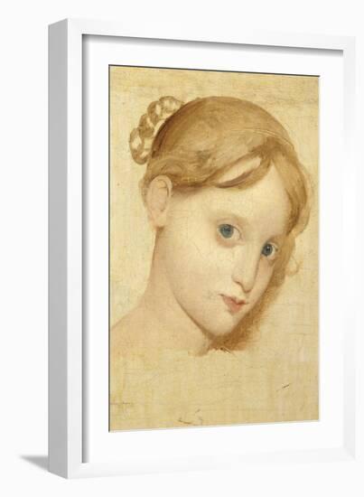 Tête de jeune fille blonde aux yeux bleus (Laure Zoega ?)-Jean-Auguste-Dominique Ingres-Framed Giclee Print