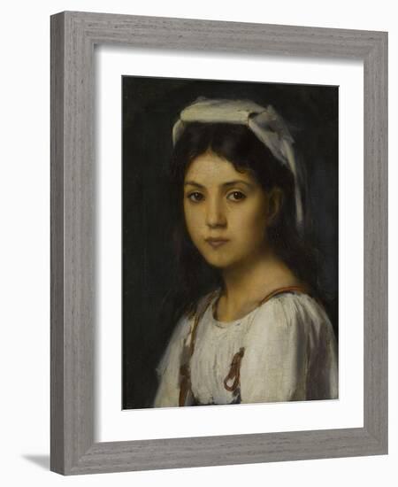 Tête de jeune italienne-Jean Jacques Henner-Framed Giclee Print