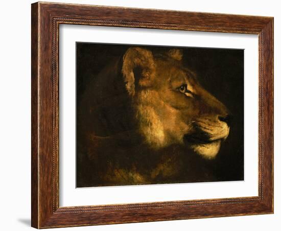 Tete de lionne. Head of a lioness-Theodore Gericault-Framed Giclee Print