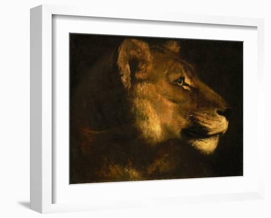 Tete de lionne. Head of a lioness-Theodore Gericault-Framed Giclee Print