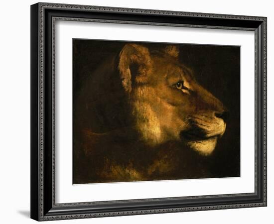 Tete de lionne. Head of a lioness-Theodore Gericault-Framed Giclee Print