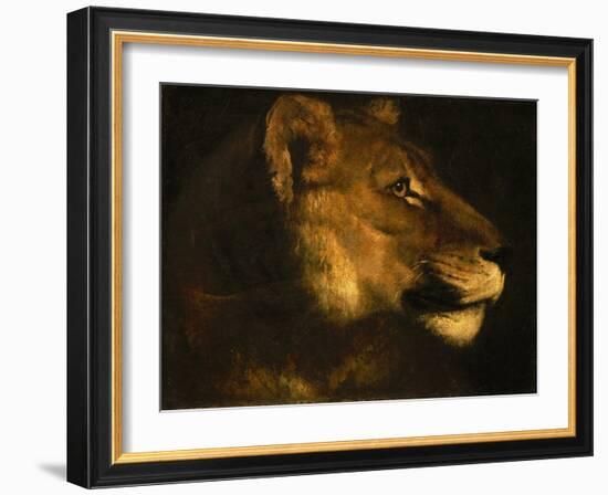 Tete de lionne. Head of a lioness-Theodore Gericault-Framed Giclee Print