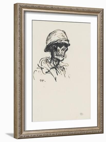 Tête de mort casquée, de trois quarts à droite-Théophile Alexandre Steinlen-Framed Giclee Print