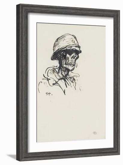 Tête de mort casquée, de trois quarts à droite-Théophile Alexandre Steinlen-Framed Giclee Print