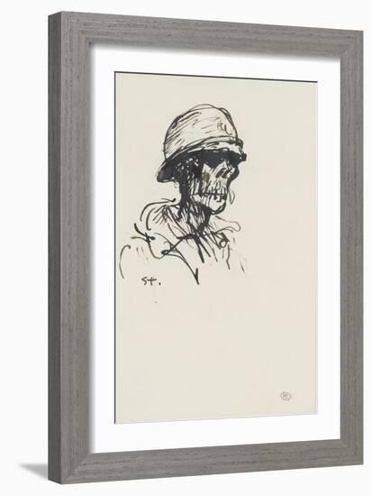 Tête de mort casquée, de trois quarts à droite-Théophile Alexandre Steinlen-Framed Giclee Print