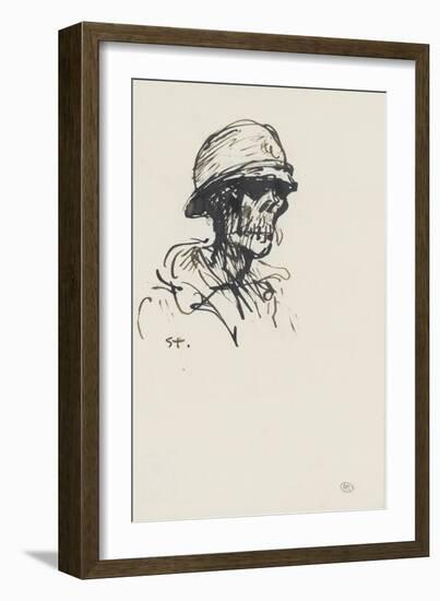 Tête de mort casquée, de trois quarts à droite-Théophile Alexandre Steinlen-Framed Giclee Print