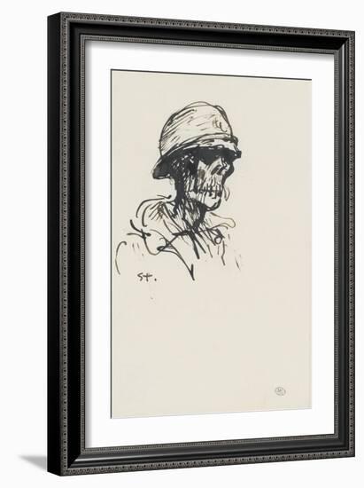 Tête de mort casquée, de trois quarts à droite-Théophile Alexandre Steinlen-Framed Giclee Print