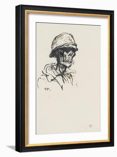 Tête de mort casquée, de trois quarts à droite-Théophile Alexandre Steinlen-Framed Giclee Print