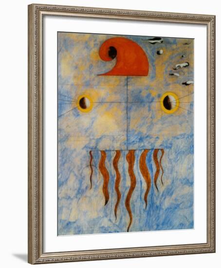 Tete de Paysan Catalan, c.1925-Joan Miro-Framed Art Print